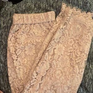 JCrew Lace Pants-blush